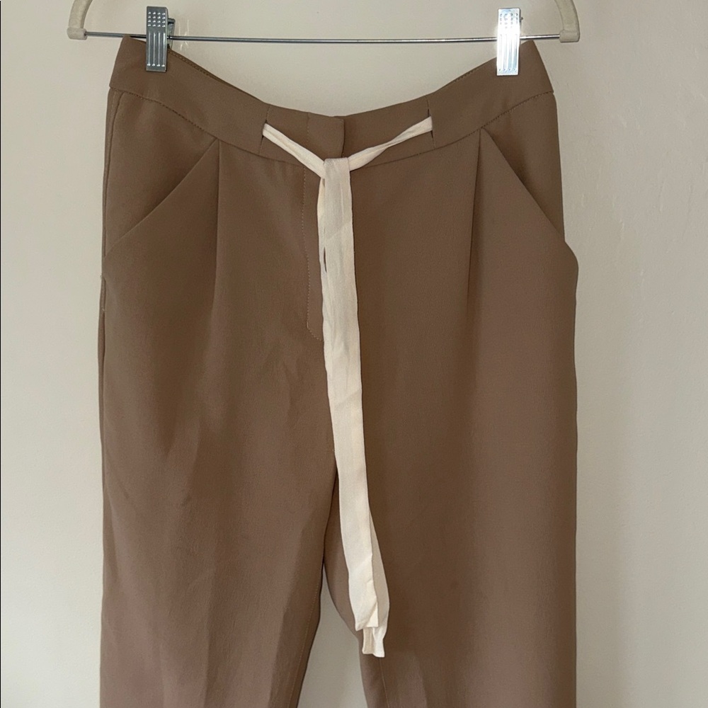 Wilfred Tan Trousers with Off White Detail